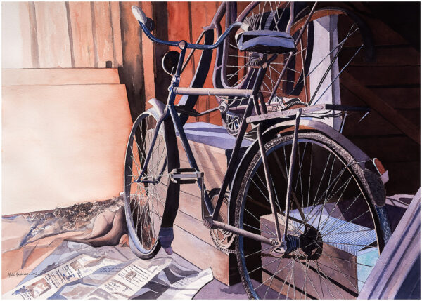 Cykeln akvarell 75x105cm - Mats Ljungbacke