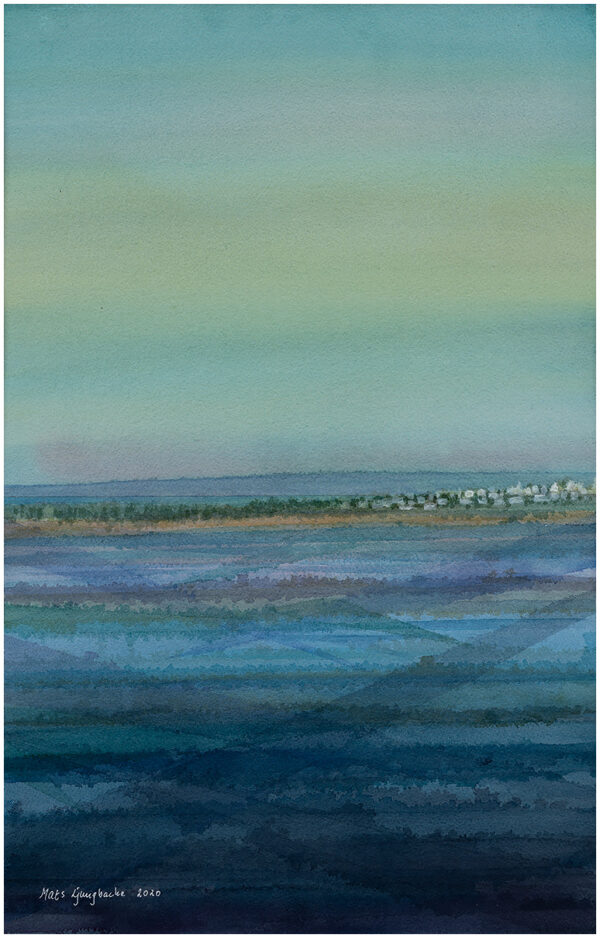 Himmel möter hav II akvarell 35x54cm - Mats Ljungbacke