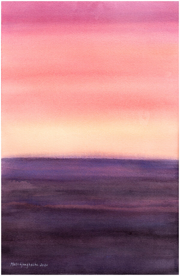 Himmel möter hav IV akvarell 35x54cm - Mats Ljungbacke