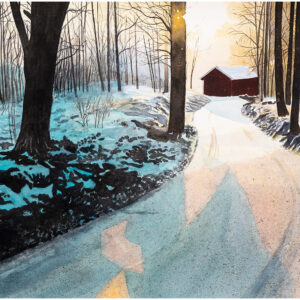 Vinterväg akvarell 41x59cm - Mats Ljungbacke